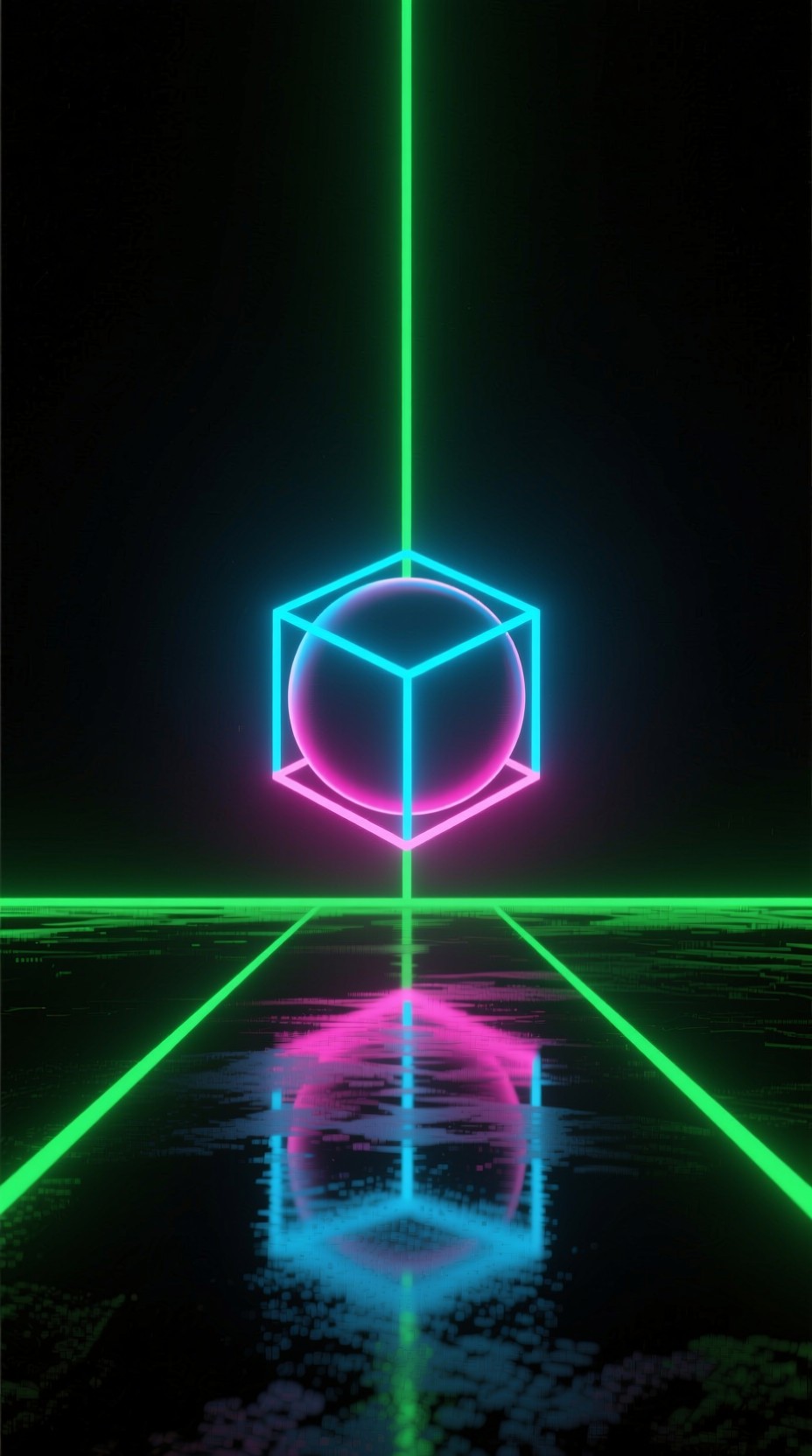 Neon Cube Sticker Free Neon Cube Reflection Image - Neon, Cube, Geometric | Download at ...