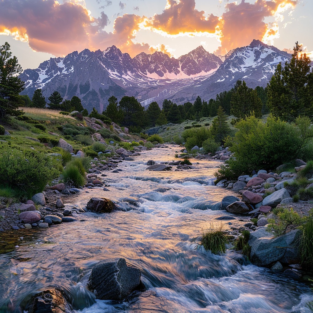 Free Mountain River Sunset Image - Mountains, River, Sunset | Download ...
