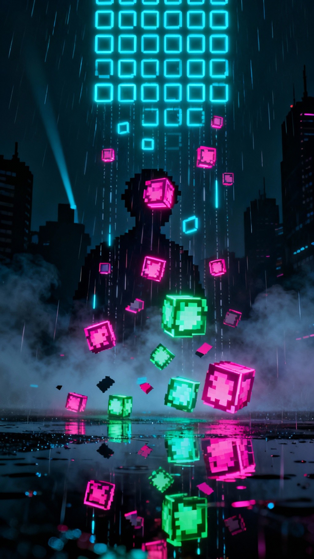 Free Neon Pixel Rain Photo - Cyberpunk, Neon, Pixels | Download at ...