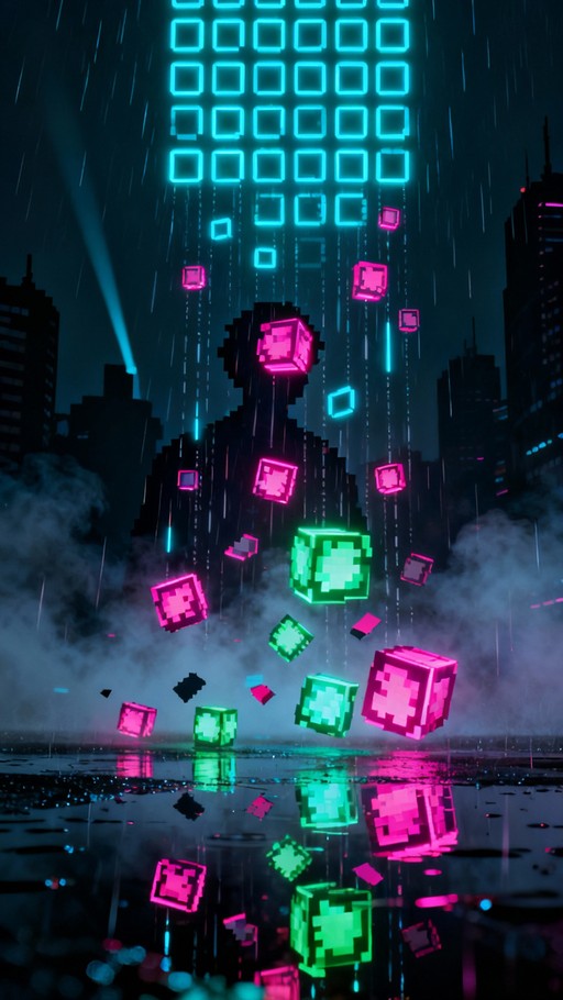 Free Neon Pixel Waterfall Image - Cyberpunk, Neon, Pixels | Download at ...