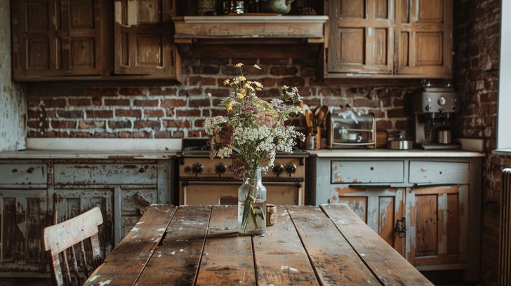 Background Images Rustic Kitchen Setting Free Rustic Kitchen Charm Image - Rustic, Kitchen, Flowers | Download ...