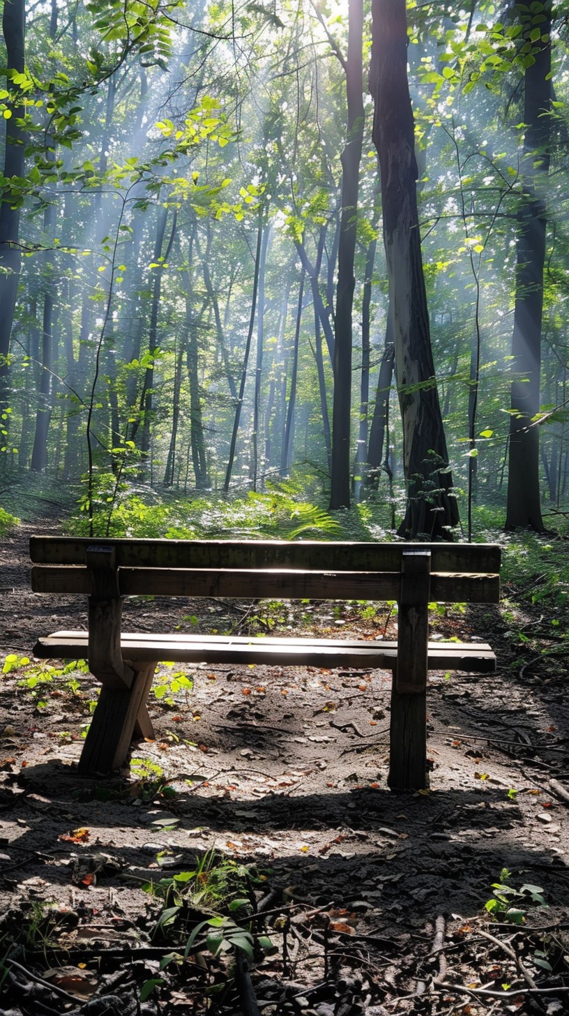 Forest With Bench Free Serene Forest Bench Image - Forest, Bench, Sunlight | Download at ...