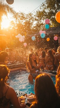 Free Vibrant Pool Party Image - Party, Celebration, Balloons | Download ...