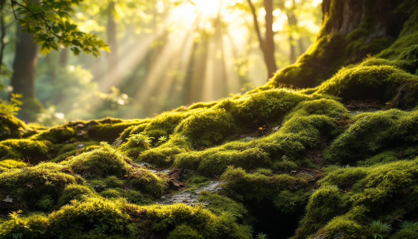 Forest Bottom Free Sunlit Forest Floor Image - Moss, Sunbeams, Forest | Download at ...