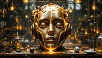 Kintsugi Robot Free Golden Mechanical Repair Image - Steampunk, Kintsugi, Robot ...