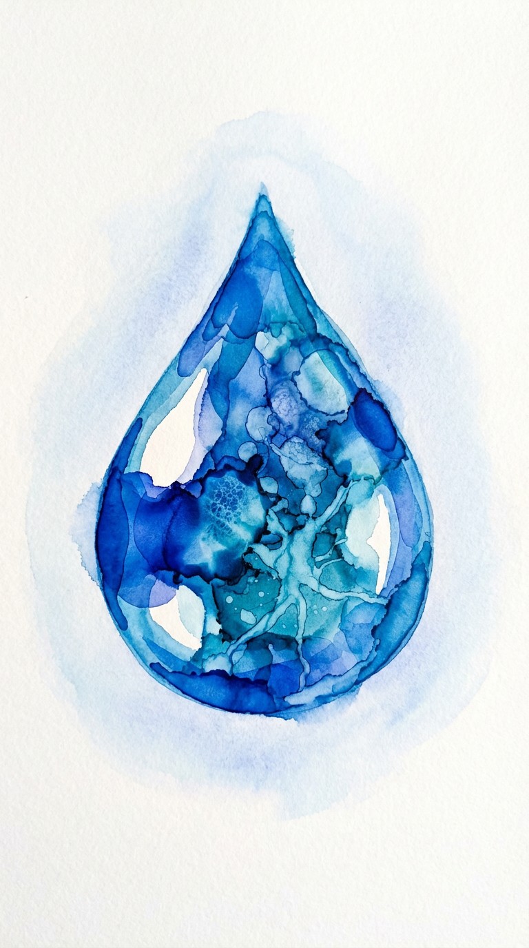 Free Suspended Blue Drop Image - Watercolor, Droplet, Blue | Download ...