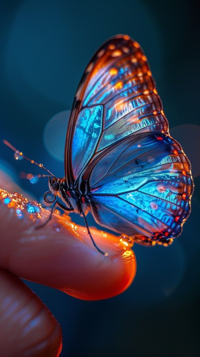 Free Iridescent Butterfly Perch Image - Butterfly, Iridescent, Blue ...