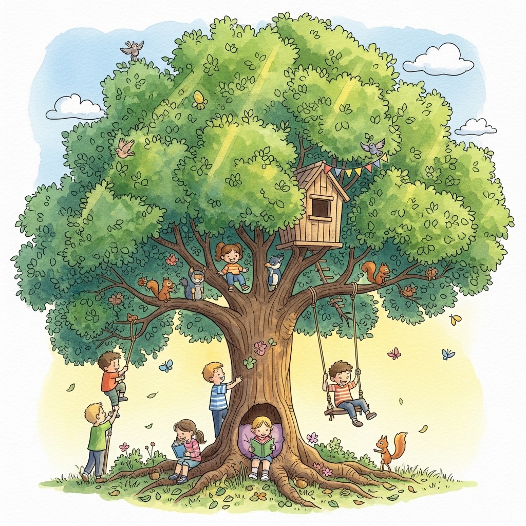 Free Childhood Tree Adventures Photo - Tree, Children, Treehouse ...