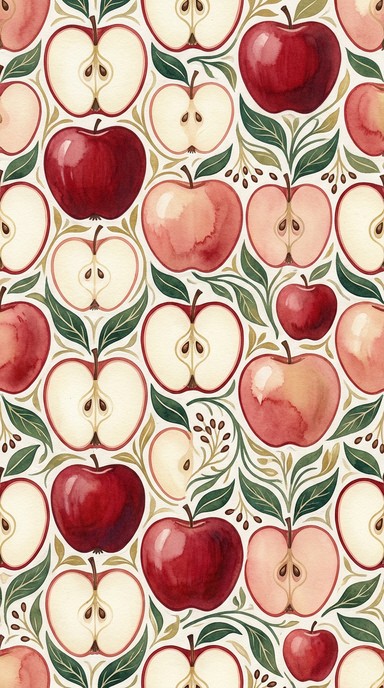 Free Botanical Apple Pattern Image - Orchard, Apples, Botanical ...