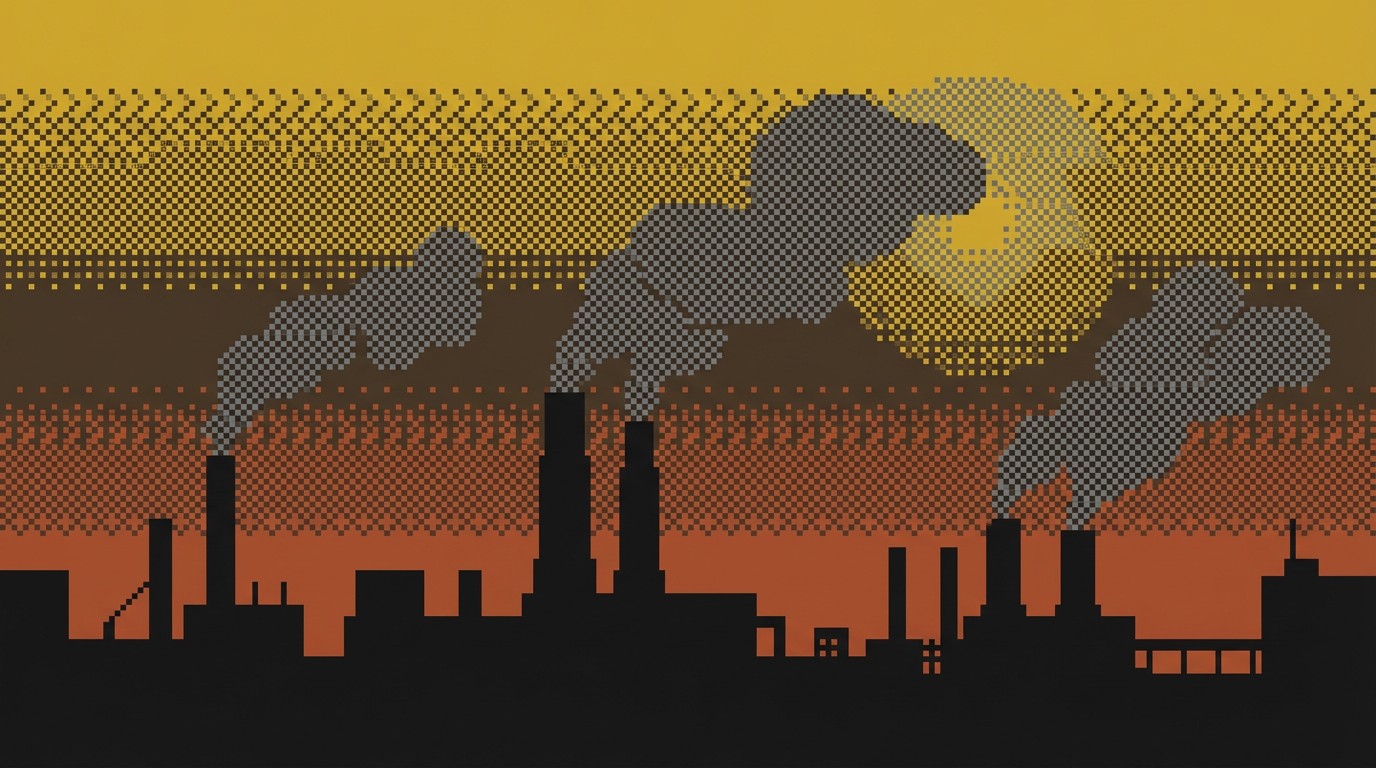 Polution Pixels Free Industrial Pollution Sunset Image - Pixel, Art, Pollution ...