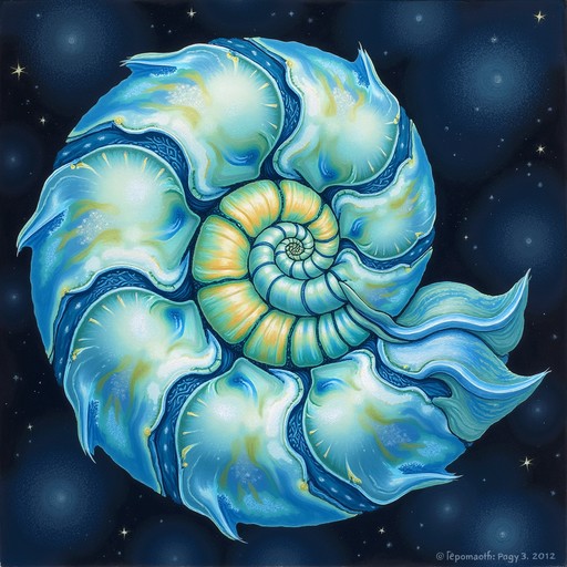 Free Luminescent Nautilus Spiral Image - Nautilus, Spiral, Seafoam ...
