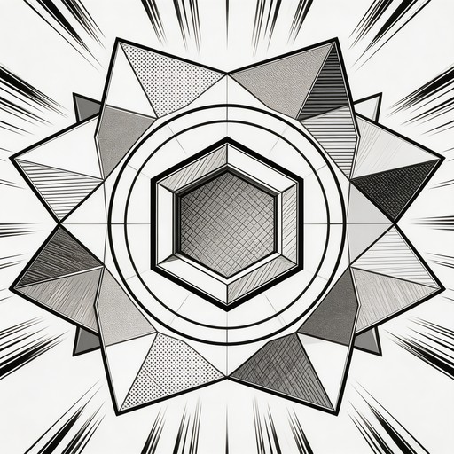 Symmetrical Hatching Free Geometric Manga Portal Image - Geometric, Manga, Anime | Download ...