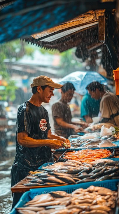 Free Busy Fish Market Image - Market, Fish, Bustling | Download at ...