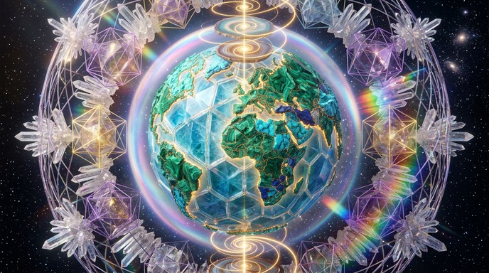 Earth Crysta Free Cosmic Crystal Globe Image - Mystical, Earth, Crystal | Download ...