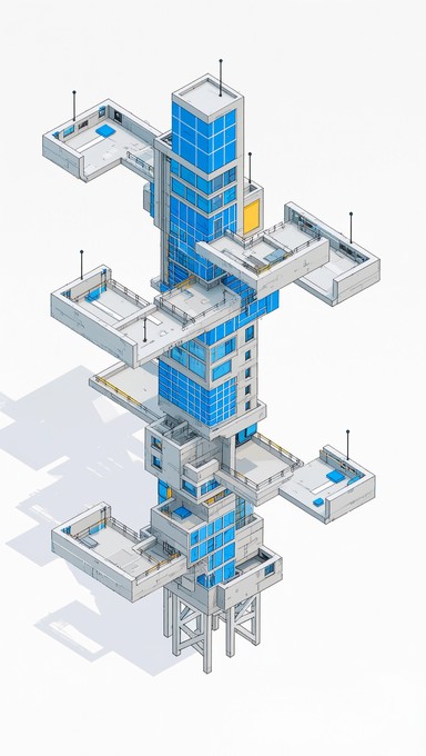 Free Impossible Geometric Tower Image - Tower, Isometric, Architectural ...