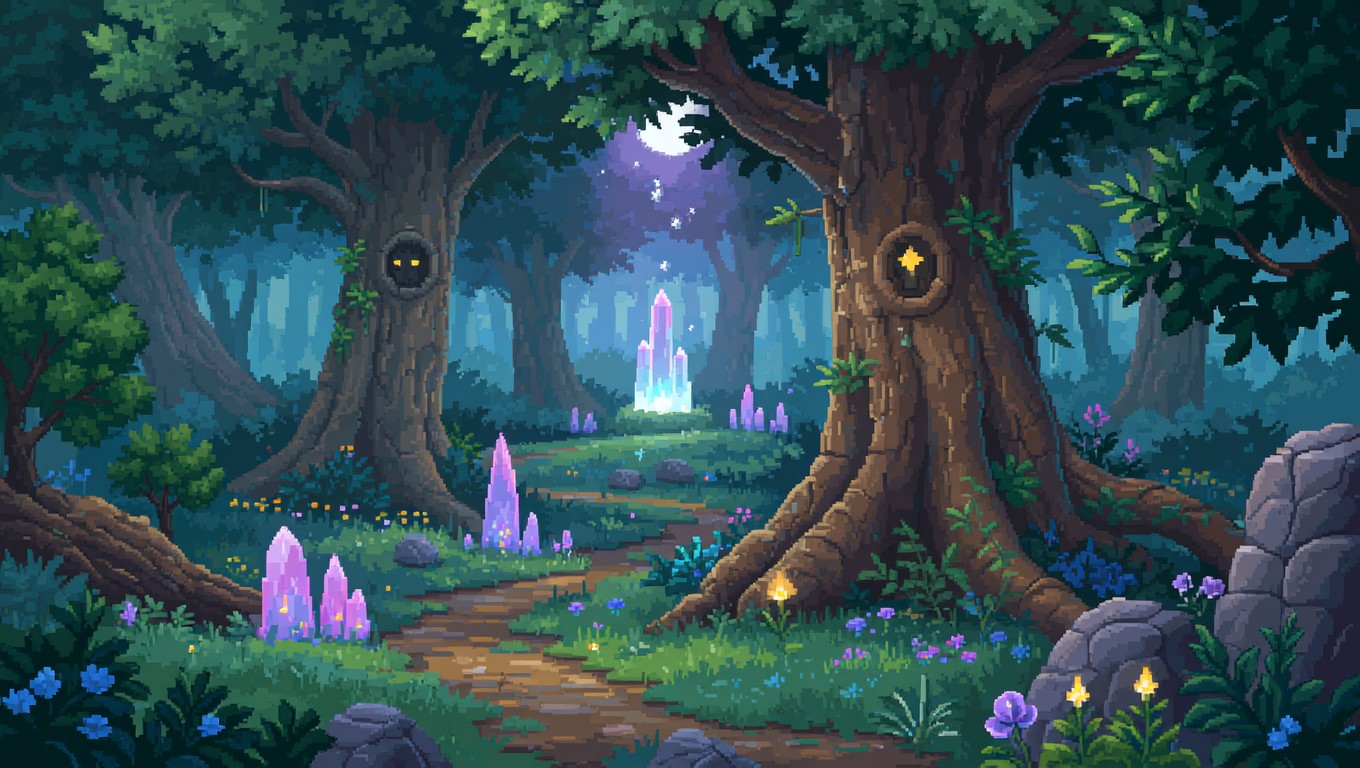 Free Enchanted Pixel Forest Image - Forest, Magical, Enchanted ...