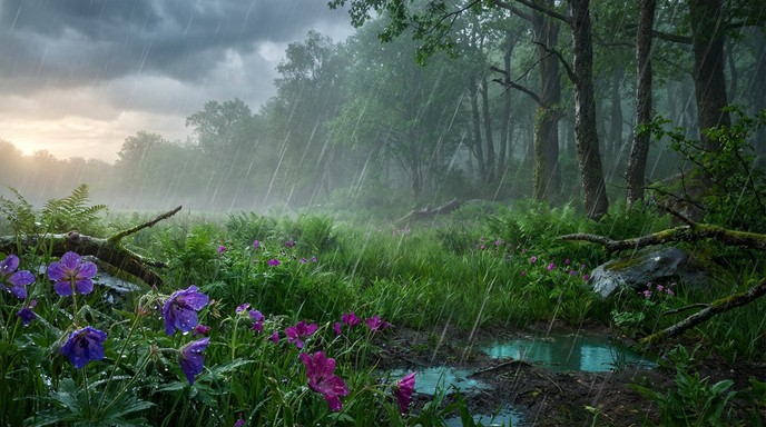 Free Rainy Floral Scene Image - Rain, Wildflowers, Nature | Download at ...