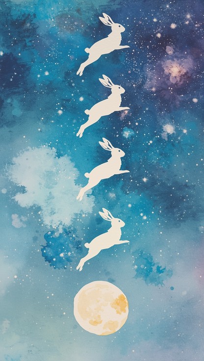 Free Magical Moon Bunnies Image - Rabbits, Moonlight, Ethereal ...