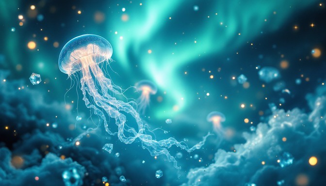 Free Glowing jellyfish dance Image - Jellyfish, Glowing, Underwater ...