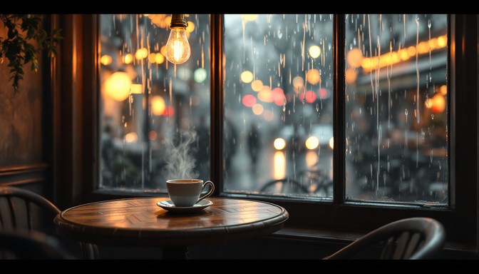 Free Rainy Cafe Vibes Image - Cafe, Coffee, Rain | Download at StockCake
