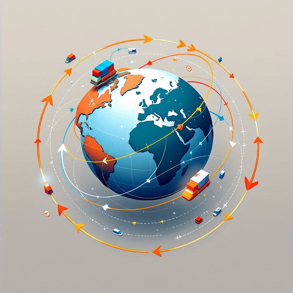 Download Global Trade Routes Image - Globe, Trade, Logistics | StockCake