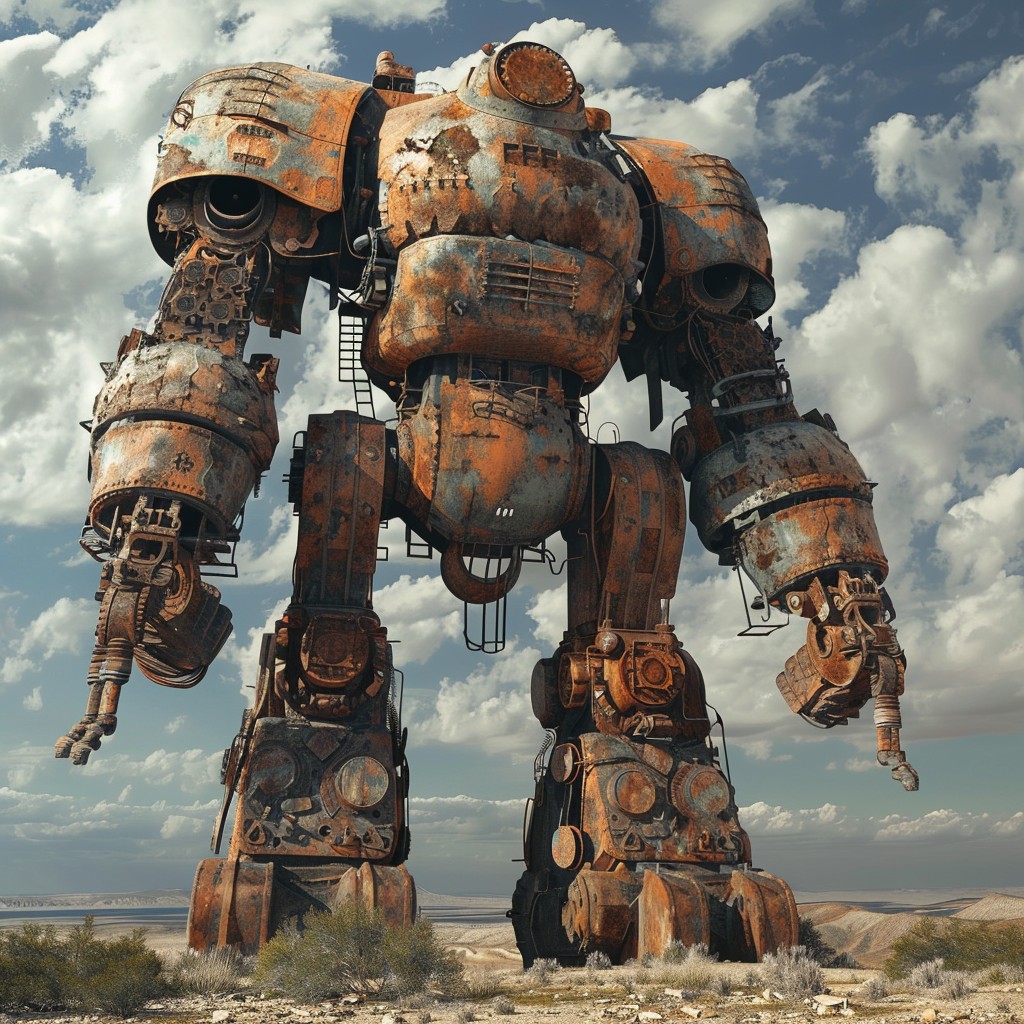Free Giant Rusty Robot Image - Robot, Rusty, Desert | Download at StockCake