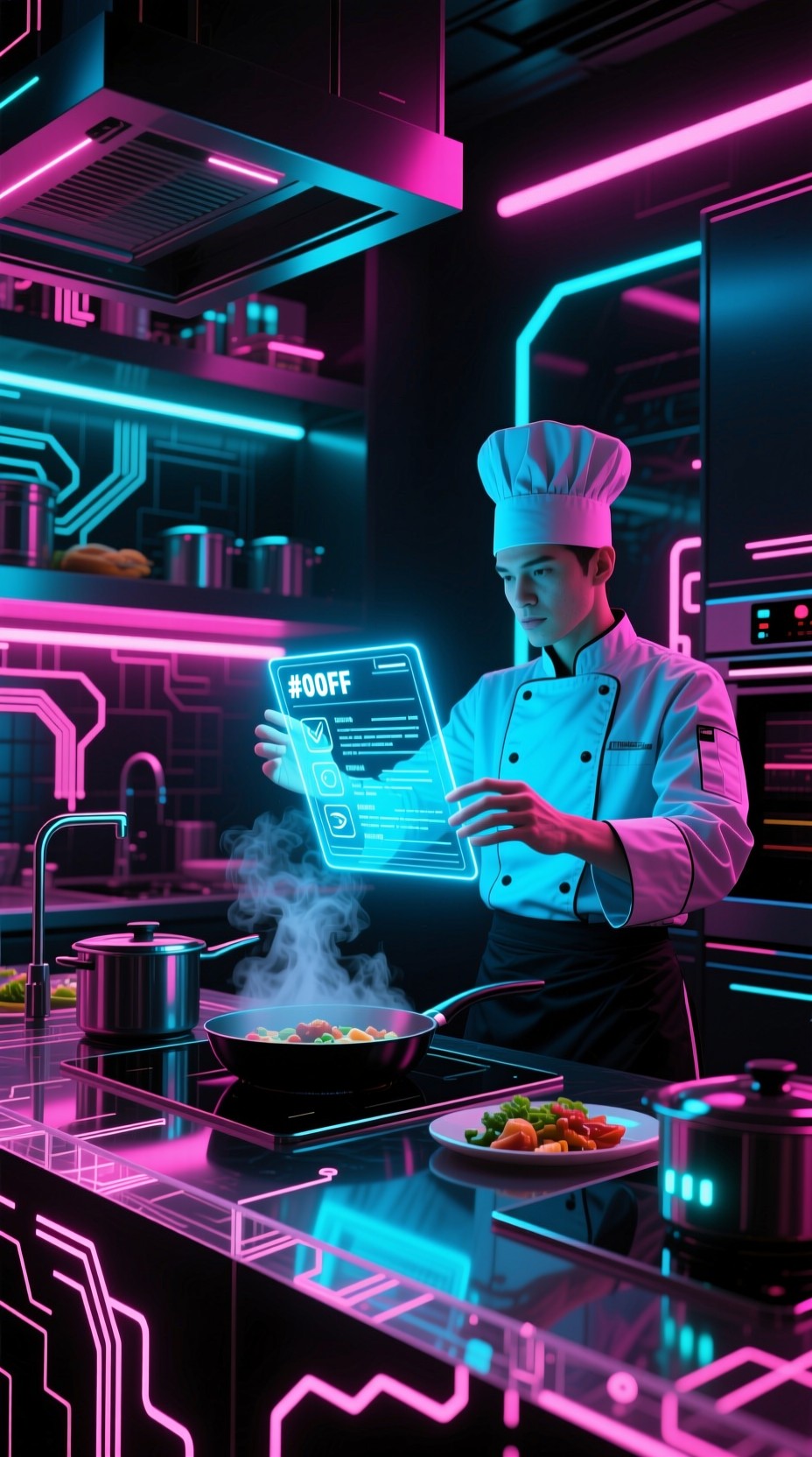 Free Cyberpunk Chef Cooking Photo - Cyberpunk, Chef, Futuristic ...