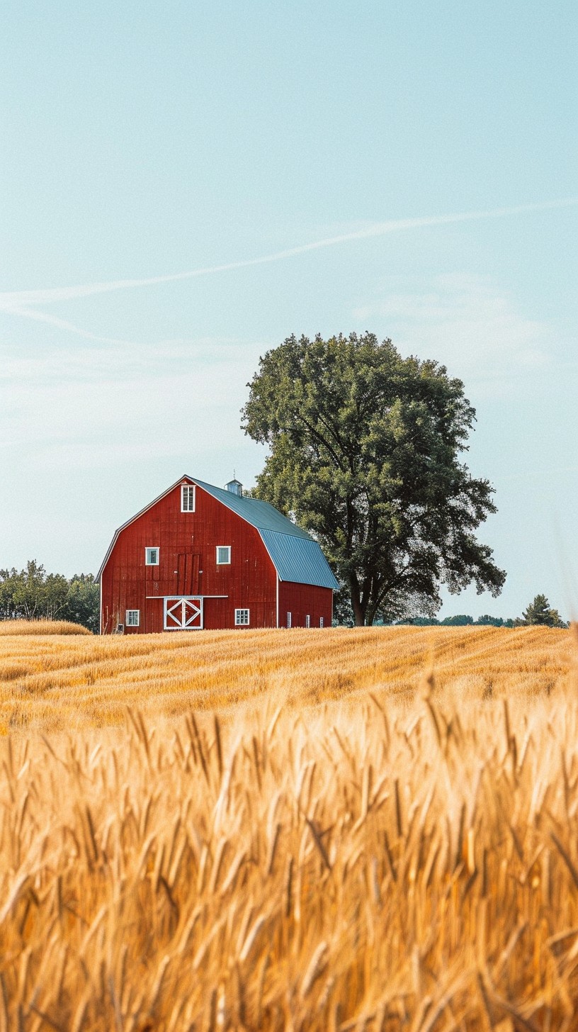 Barn Secene Free Rustic Barn Scene Image - Barn, Wheat, Tree | Download at StockCake