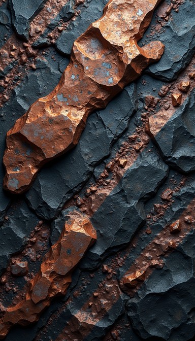 Copper Color Rocks Free Slate Copper Veins Image - Mining, Geological, Texture | Download ...