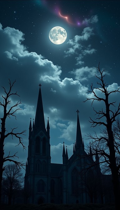 Free Moonlit Gothic Cathedral Image - Gothic, Cathedral, Moon ...