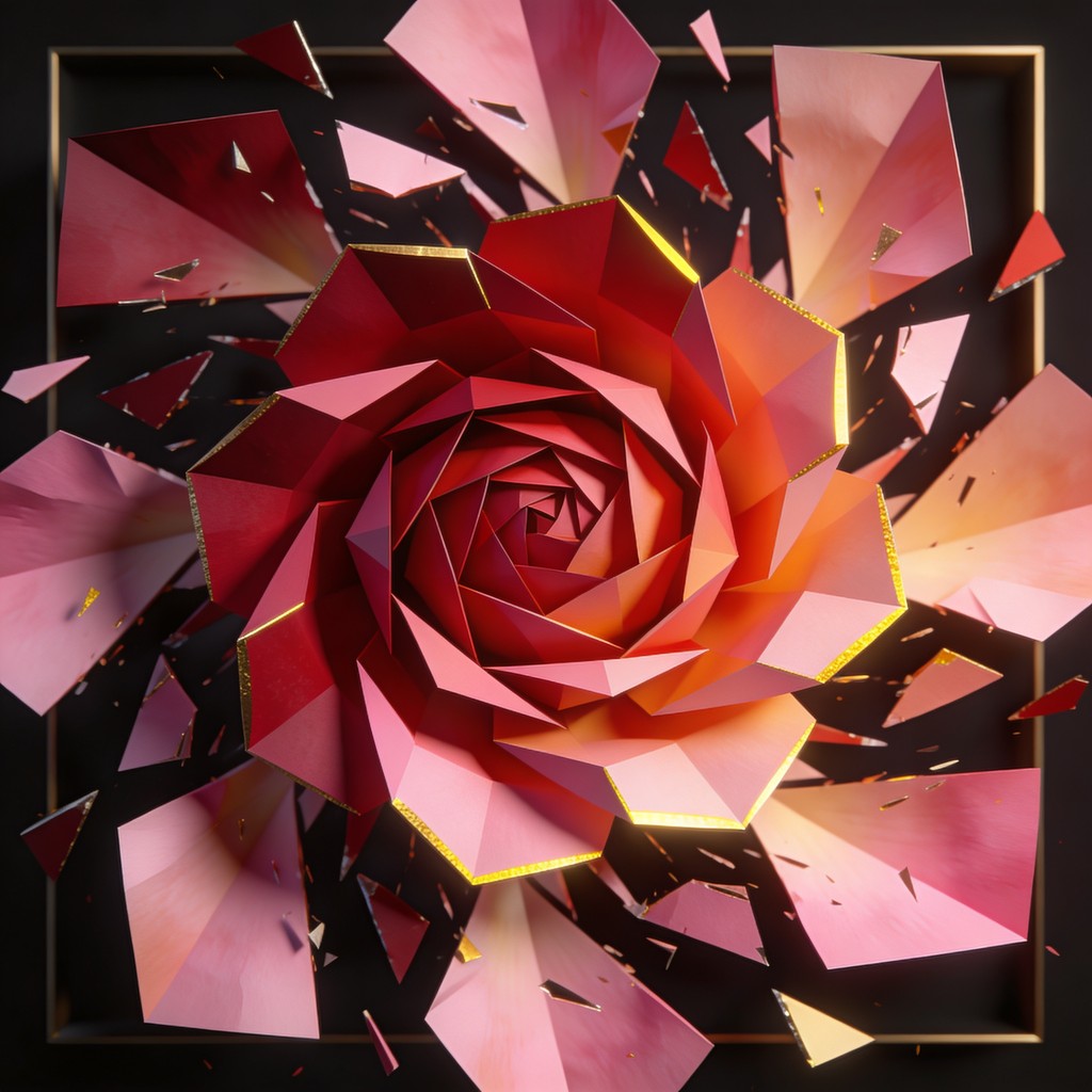 Free Geometric Rose Explosion Image - Geometric, Rose, Explosion ...