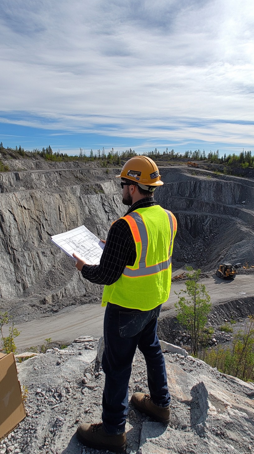 Free Engineer Overlooking Quarry Image - Engineer, Quarry, Safety ...