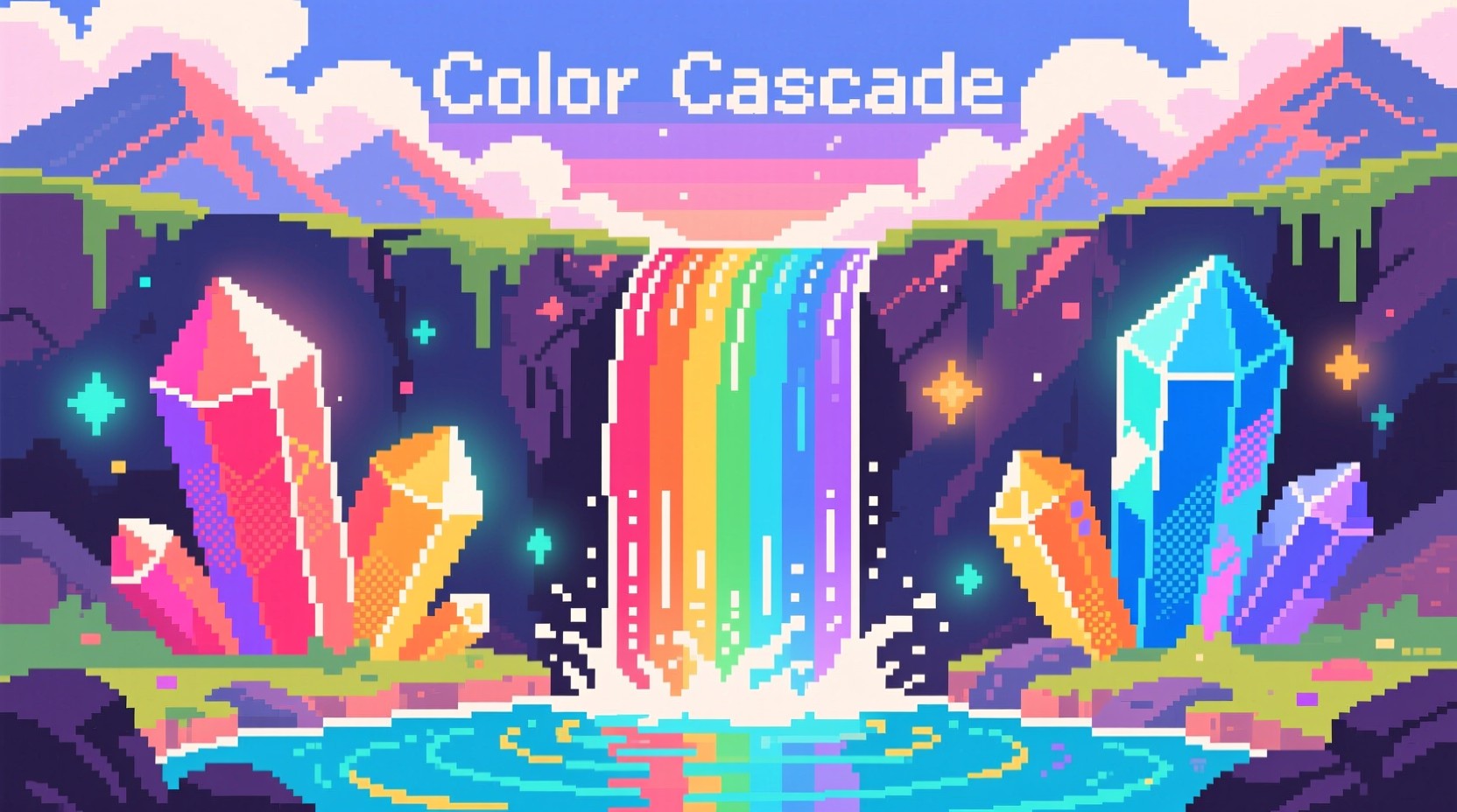 Free Prismatic Pixel Falls Image - Waterfall, Rainbow, Pixel | Download ...