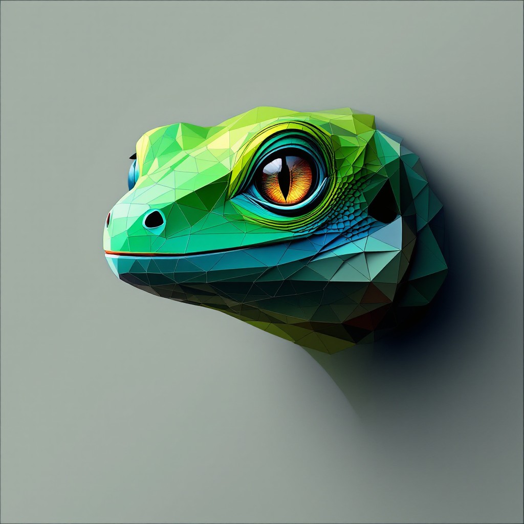 Free Geometric Lizard Portrait Image - Geometric, Lizard, 3d | Download ...