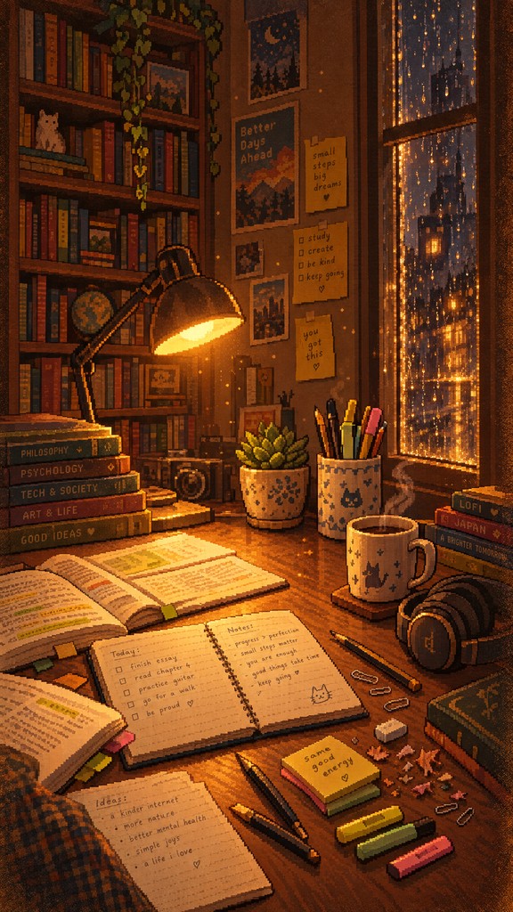 Download Cozy Pixel Studyspace Image - Pixel, Art, Study | StockCake