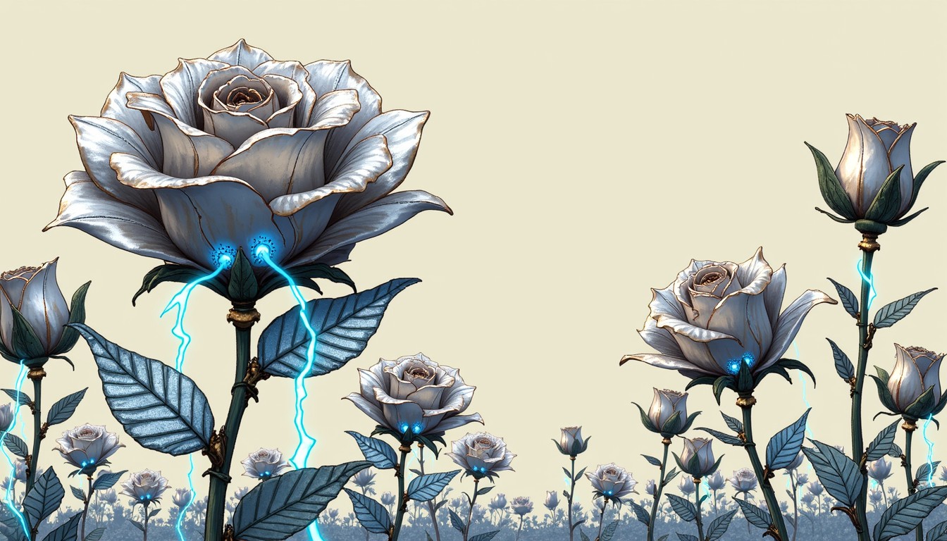 Gloomcore Roses Free Cybernetic Roses Bloom Image - Roses, Metallic, Cyberpunk ...