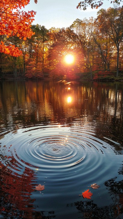 Free Autumn lake sunset Image | Download at StockCake