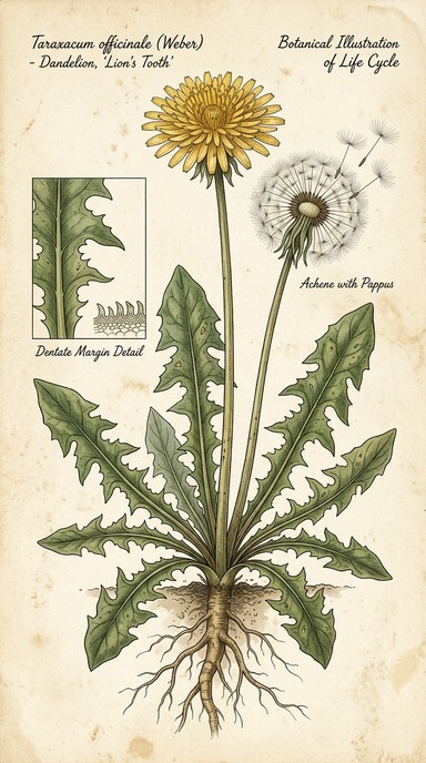 Sage Taproot Free Dandelion Botanical Illustration Image - Dandelion, Botanical ...