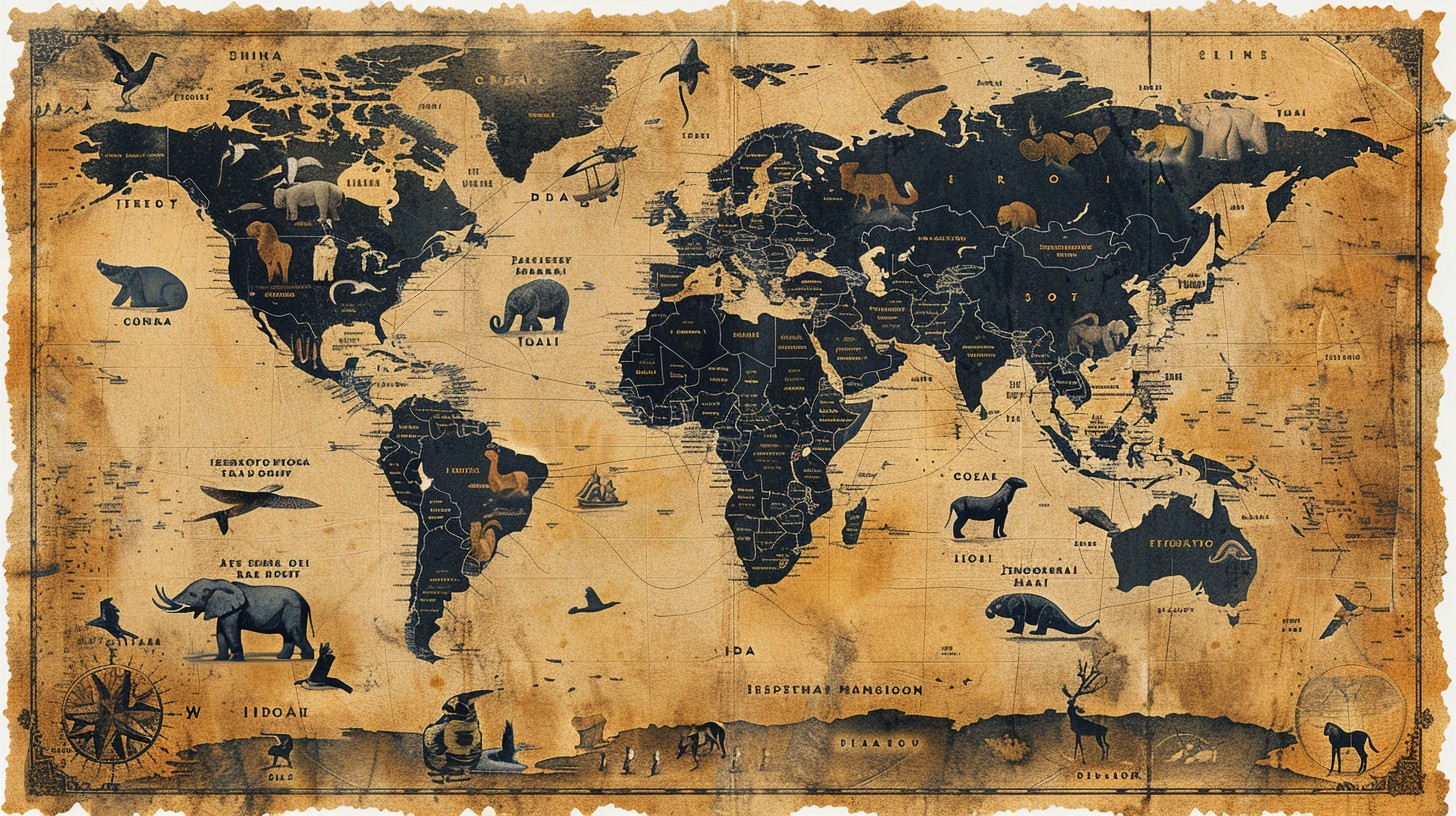 Free Vintage World Map Image - Map, World, Vintage | Download at StockCake