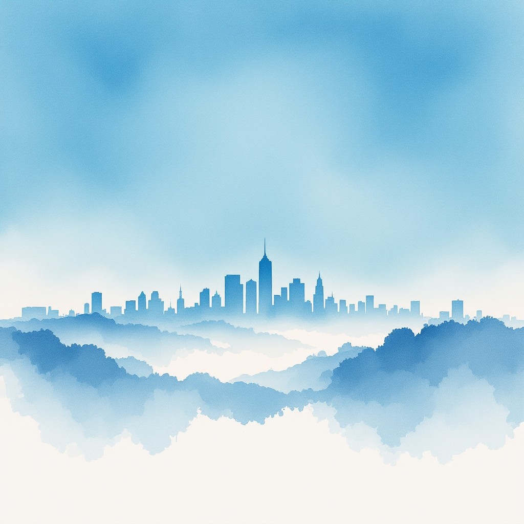 Free Dreamy City Skyline Image - Watercolor, Cityscape, Minimalist ...