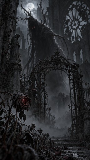Download Shadow Beast Garden Image - Horror, Gothic, Cathedral | StockCake