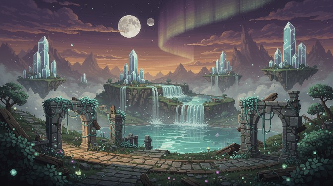 Free Enchanted Crystal Realm Image - Fantasy, Pixel, Art | Download at ...