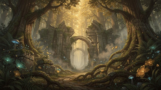 Free Enchanted Forest Scene Image - Enchanted, Forest, Magical ...