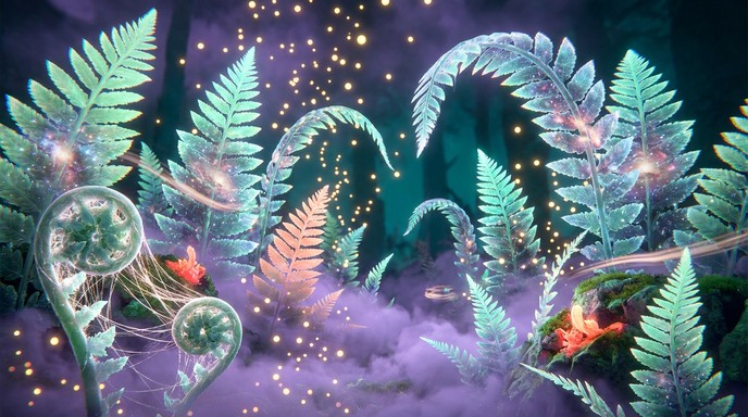 Fern Using Magic Free Bioluminescent Forest Magic Image - Bioluminescent, Ferns, Fantasy ...