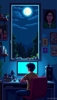 Free Midnight Digital Glow Image - Night, Computer, Moonlight ...