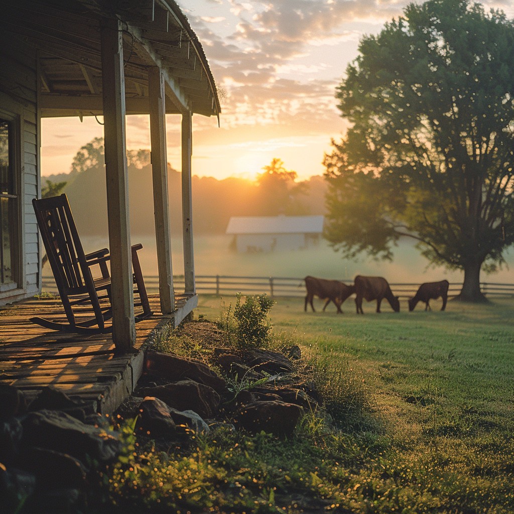 Free Rustic Morning View Image - Sunrise, Farm, Horses | Download at ...