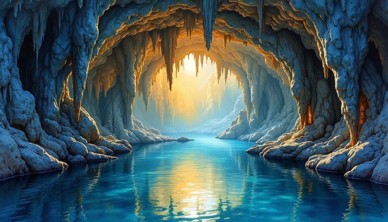 Free Illuminated Cave Pool Image - Cave, Underground, Water | Download ...