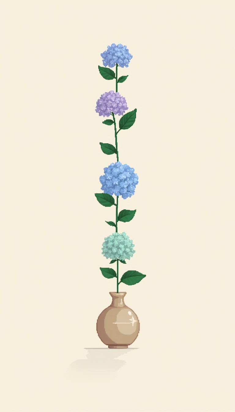 Free Blooming Pixel Hydrangeas Image - Hydrangea, Pixel, Minimalist ...