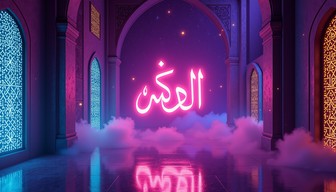 Free Neon Arabic Calligraphy Image - Calligraphy, Arabic, Neon ...