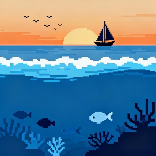 Free Pixel Ocean Sunset Image - Pixel, Art, Seascape | Download at ...